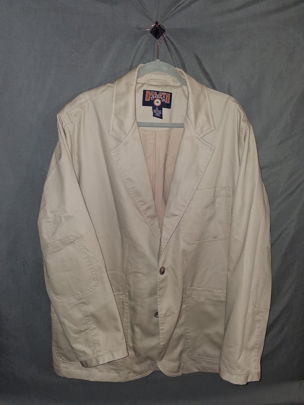 Duluth Trading Co Men’s Cream Cotton Shirt Jacket Blazer